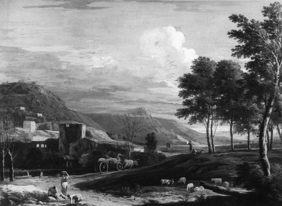 Paesaggio con carro